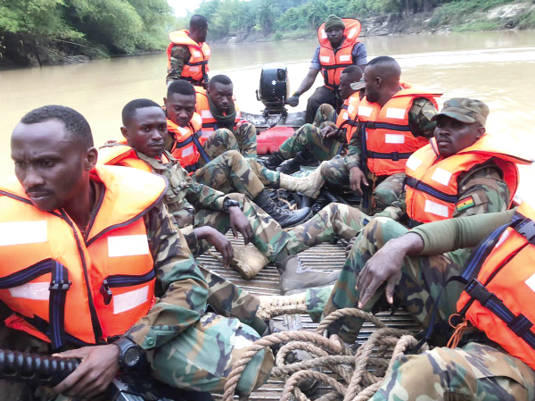 The security team patrolling one of the rivers