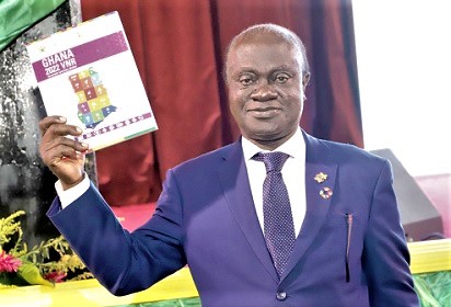 Prof. George Gyan-Baffour, Chairman of the NDPC, launching the report. Picture: SAMUEL TEI ADANO