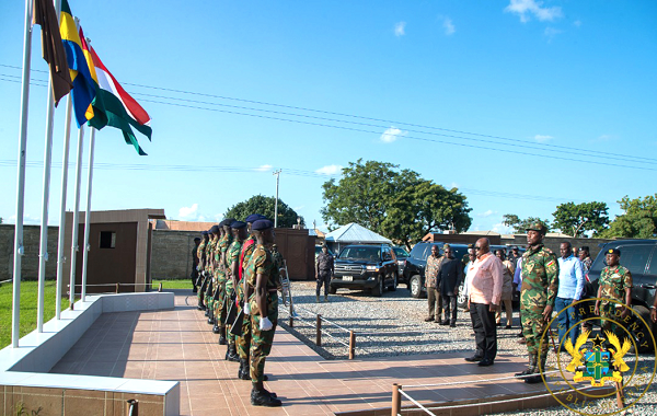  President Akufo-Addo inspecting a guard of honour on his arrival at the Wa Airport