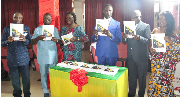 Dr Yaw Osei Adutwum (3rd from right), Minister of Education, with Gifty Twum-Ampofo (3rd from left), Deputy Minister of Education in charge of TVET, and Fred Kyei Asamoah (2nd from left), Director-General, CTVET, launching the Ghana TVET Report 2021. Picture: ELVIS NII NOI DOWUONA