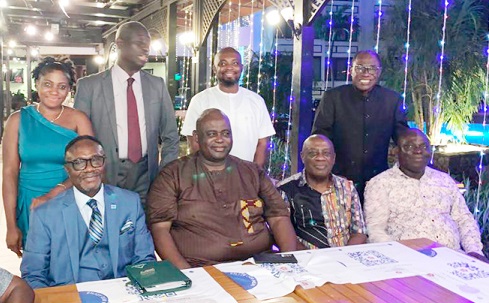 Odeneho K. K. Kyeremanteng (2nd from left), President of the Konongo Odumase Old Students Association, with some members of the Board of Trustees of the Endowment Fund after their inauguration