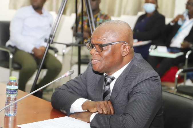 Justice Ernest Yao Gaewu, Justice designate to the Supreme Court, answering questions  during his vetting by the Appointments Committee of Parliament in Accra.Picture: GABRIEL AHIABOR