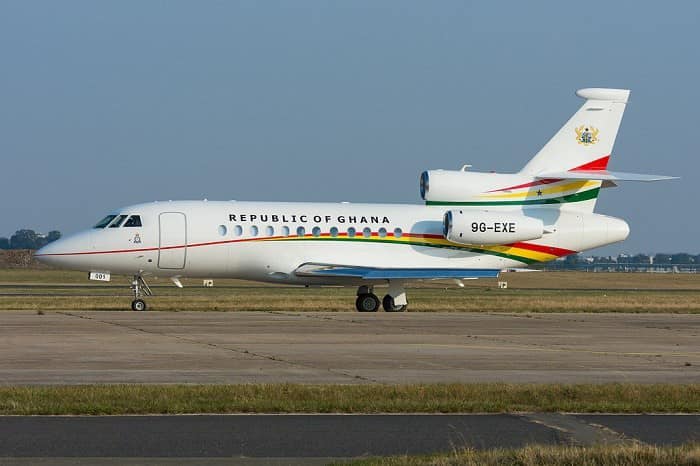 Ghana's presidential jet, the Dassault Falcon 900EX-Easy