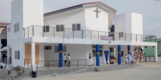 Front view of the new church building