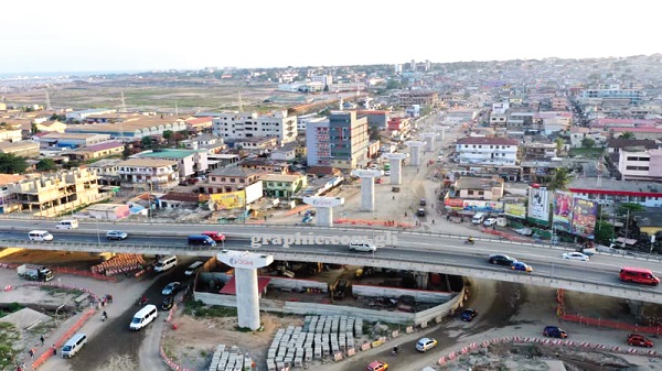 The section of the Obetsebi-Lamptey Interchange going through the Central Mosque at Abossey Okai to the Mortuary Road will be closed for two days. Picture: DOUGLAS ANANE-FRIMPONG