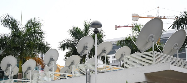  Some satellite dishes that have been mounted at the NCA to monitor the operation