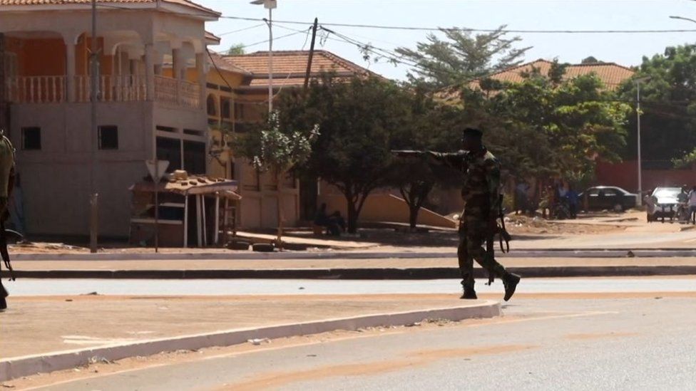 Soldiers could be seen patrolling the government palace area