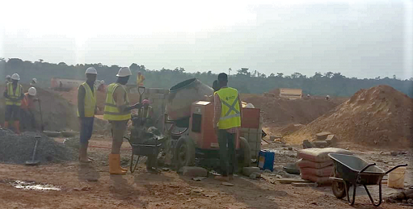 Workers busy at the Trede project site