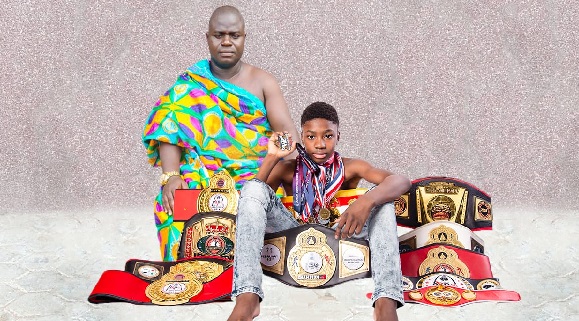 Joseph Awinongya Jr (right) with Nii Annang Adzor II, Paramount Chief of Ashaiman