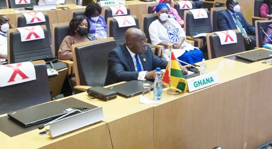  President Akufo-Addo (arrowed) addressing the summit