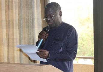 Deputy minister of Lands and Natural Resources in charge of Forestry, Mr Benito Owusu-Bio, addressing the 24th annual review meeting by the OASL