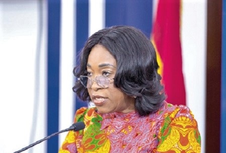 Ms Shirley Ayorkor Botchwey, Minister of Foreign Affairs,  addressing the press conference