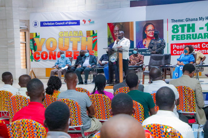 Vice President Dr. Mahamudu Bawumia addressing the youth at the opening ceremony