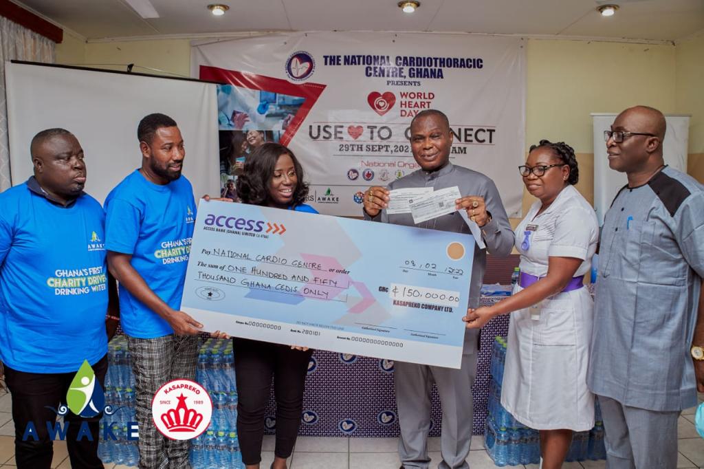 Awake drinking water donates GH¢150,000 to Korle Bu Cardio Centre