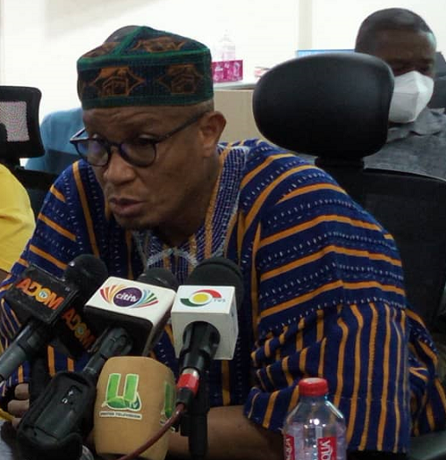  Dr Mustapha Abdul-Hamid, Chief Executive Officer of the NPA, speaking during the press conference in Sunyani