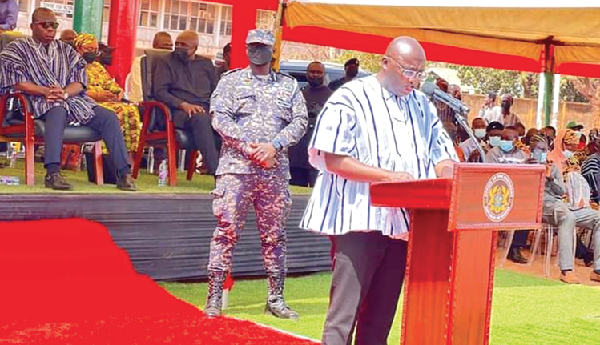Dr Bawumia (left) speaking at the launch of the project in Tamale