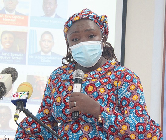 Madam Fatimatu Abubakar, Deputy Information Minister, giving the keynote address at the World Radio Day celebration in Accra