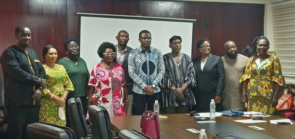 Members of the new board with the Deputy Minister of Tourism, Arts and Culture (MoTAC), Mark Okraku Mantey. 