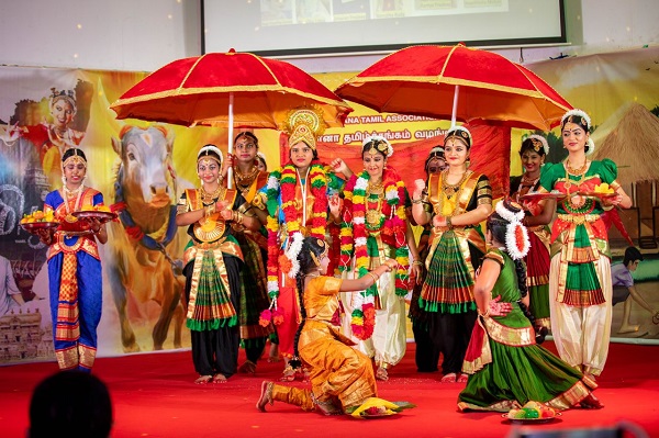 Some young Indians performing at the celebration