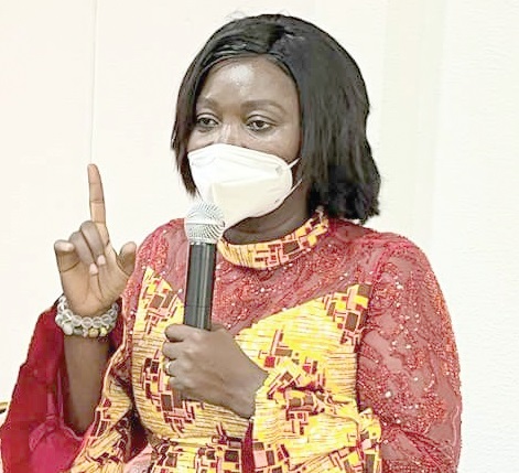 Mrs Justina Marigold Assan, the Central Regional Minister, addressing the queenmothers