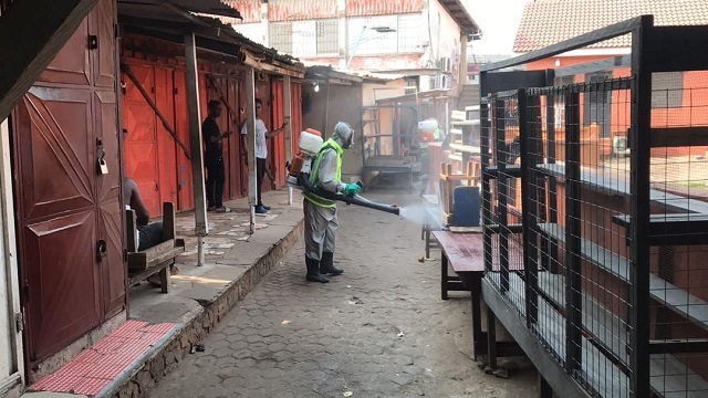 An officer of LCB Worldwide Ghana at work during the exercise