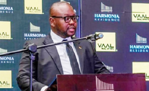 Mr Francis Asenso-Boakye speaking at the launch of Vaal Real Estate’s Hormonia Residence