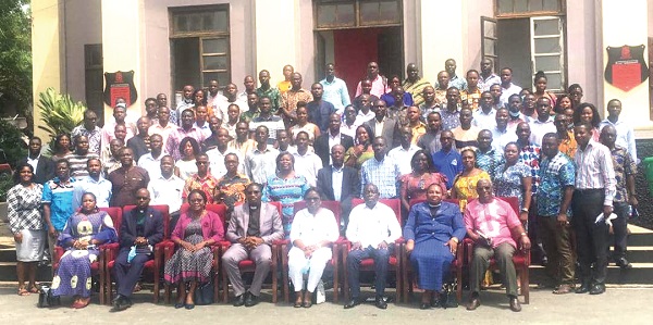 Staff of Mfantsipim School and dignitaries after the opening of the workshop