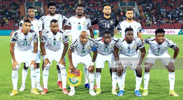 A line up of the Black Stars at the 2021 AFCON 