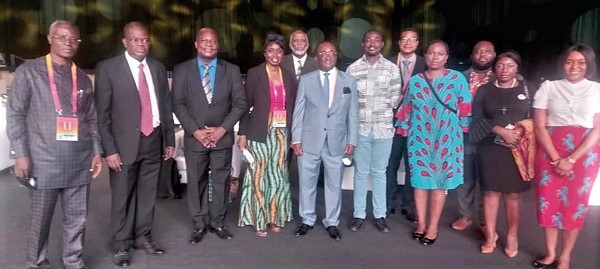 Dr Akoto (arrowed) with some of the participants in the Food for Future Summit & Expo in Dubai