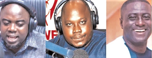 Ghanaian journalists Kwabena Bobbie Ansah, Oheneba Boamah Bennie and Blessed Godsbrain Smart
