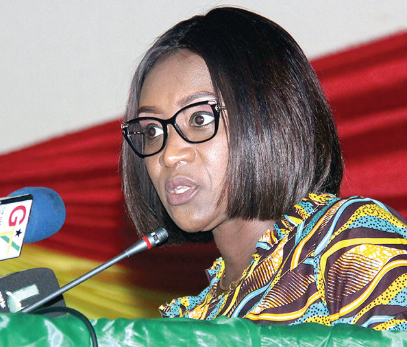 Abena Osei Asare (right), Deputy Finance Minister, delivering her speech at the 2021 Financial Year Audit. Pictures: BENEDICT OBUOBI
