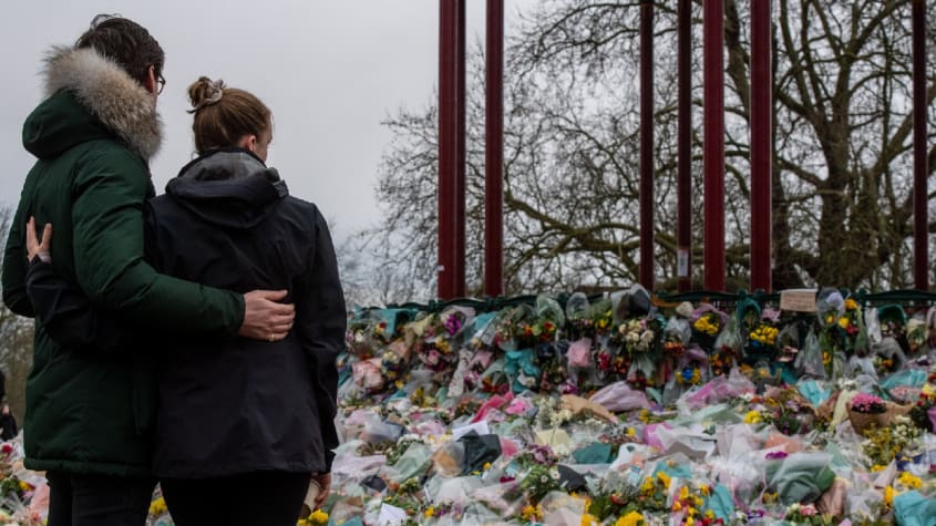 Floral tributes in Sarah Everard’s memory at Clapham Common bandstandChris J Ratcliffe/Getty Images