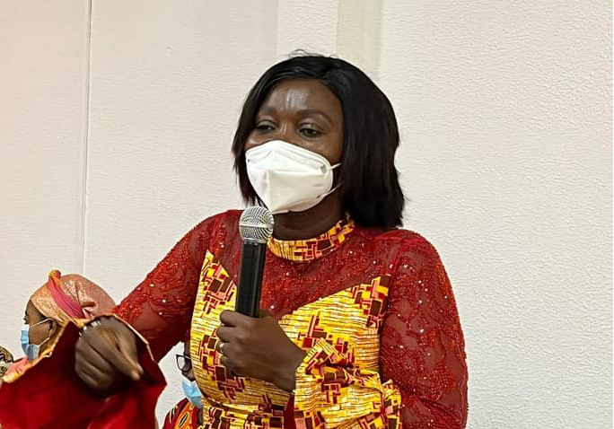 Mrs Justina Marigold Assan, the Central Regional Minister, addressing the queenmothers