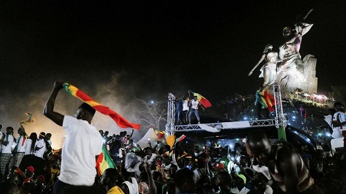Senegalese fans burst into wild celebration after winning the AFCON