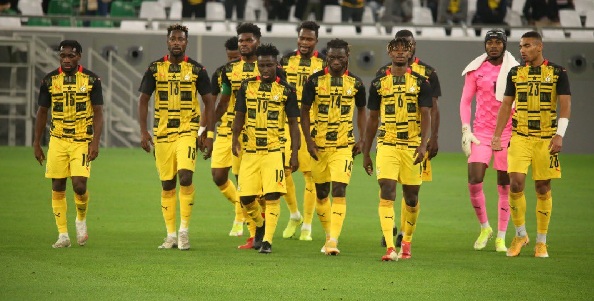 A disappointed Black Stars side after their defeat to Algeria