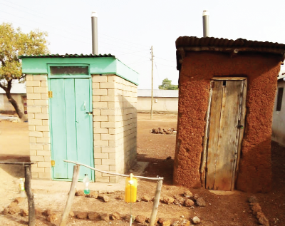Some latrines constructed by the residents