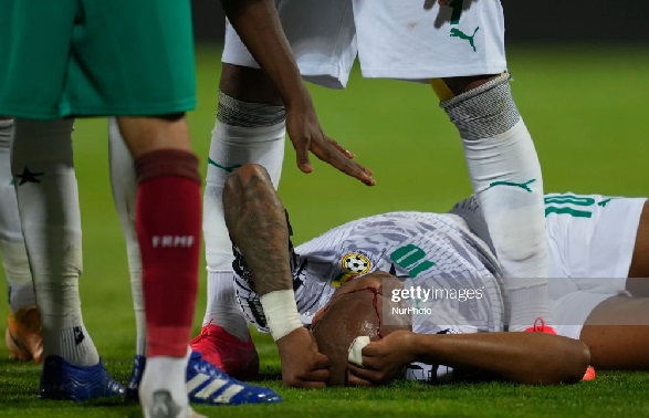 Andre Ayew sustained a head injury during the game against Morocco