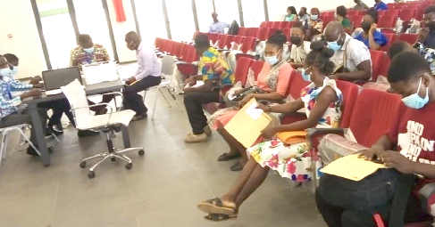 Some of the new entrants going through the admission processes