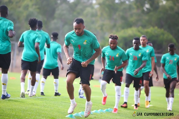 The Black Star at training ahead of today's clash with Gabon