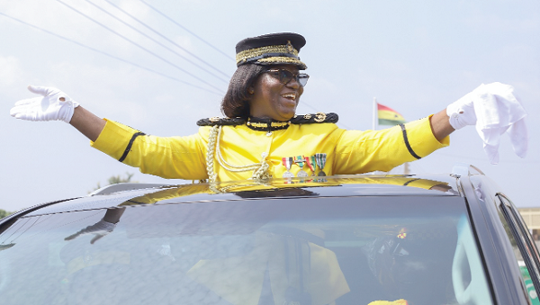 Mrs Josephine Fredua-Agyeman, the outgoing Deputy Director-General of Prisons in charge of Finance and Administration, during the colourful pull-out service
