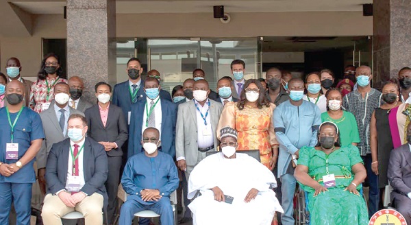 Mr Alban Bagbin (seated 2nd from right), Speaker of Parliament; Mr Albert Kan-Dapaah (seated 2nd from left), Minister of National Security, with some members of the Commonwealth Parliamentary Association after the opening ceremony