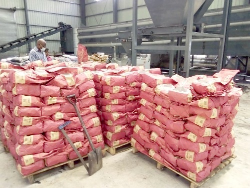 The packaged charcoal ready to be exported to Canada, Mexico and United States of America