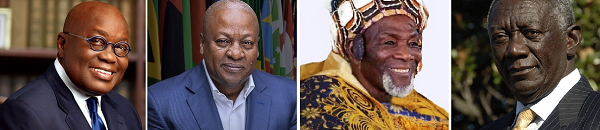 President Nana Addo Dankwa Akufo-Addo, Former President John Dramani Mahama, Ya-Na Abukari II - Overlord of Dagbon and Former President John Agyekum Kufuor