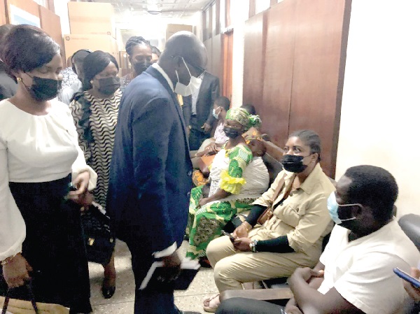 Mr Godfred Yeboah Dame, the A-G and Minister of Justice, interacting with some people who are seeking the services of Legal Aid