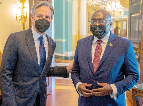 Vice-President Dr Mahamudu Bawumia (right) with Mr Antony J. Blinken, the US Secretary of State