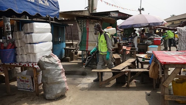 The fumigation exercise underway in Cape Coast