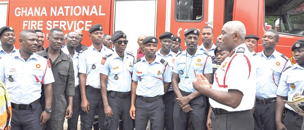 ACFO 1 Ayim (3rd from right) addressing the drivers