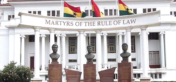 The busts of the murdered judges at the Supreme Court Forecourt