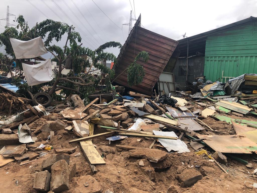 Illegal structures under GRIDCo high tension lines demolished at La ...