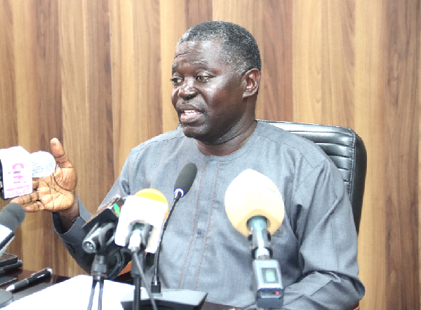  Benito Owusu-Bio, Deputy Minister of Lands and Natural Resources, addressing the press conference in Accra. Picture: ELVIS NII NOI DOWUONA